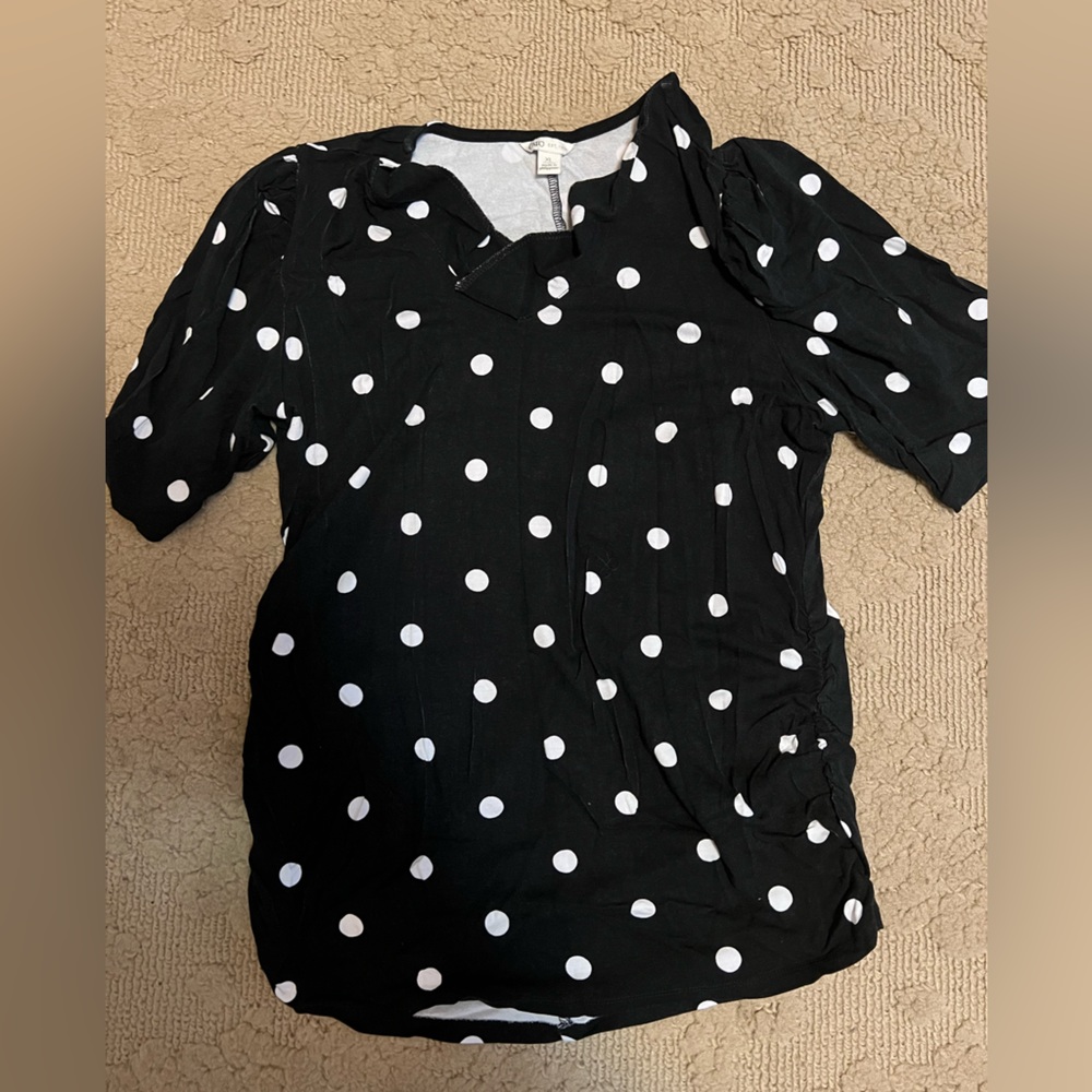 Polka dot black dress shirt